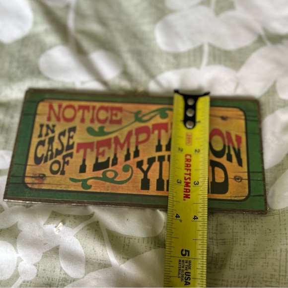 West Silly Western Sign Temptation Yield Wooden Wall Decor Art - Picture 5 of 6